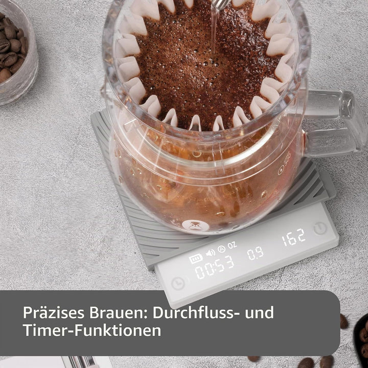 TIMEMORE Black Mirror Mini, digitale Kaffeewaage mit Timer, 2 kg/0,1 g, Durchflussrate-Funktion, kom