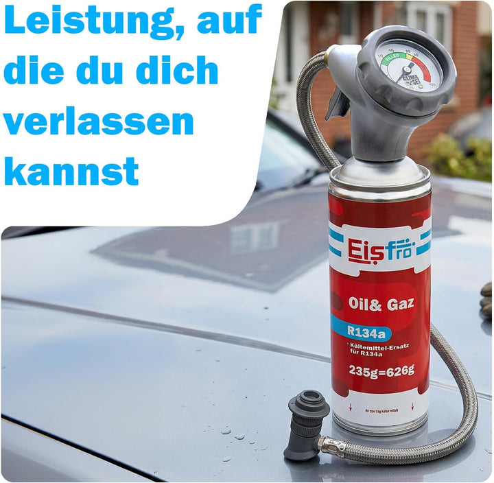 Ersatz für R134a Kältemittel Gas 3 x 235 g mit Schlauch für Klimaanlage – Auto Klimaanlage Nachfülle