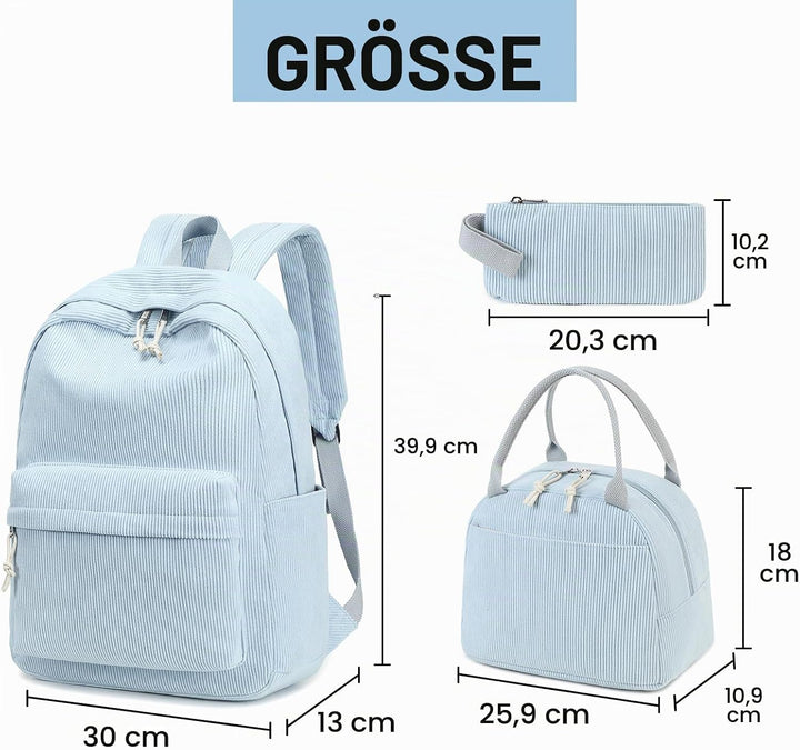 LOIDOU Rucksack für Teenager Mädchen Bookbags Kinderrucksack Kinder Schulrucksack mit Lunchpaket Fed
