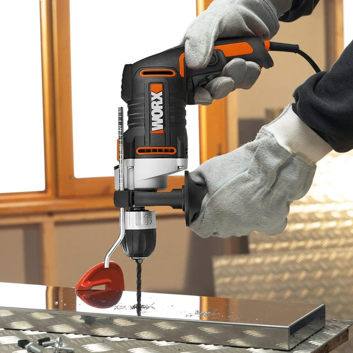 WORX WX318 Schlagbohrmaschine 810W mit robustem Metall-Getriebegehäuse, stufenloser Drehzahlregulier