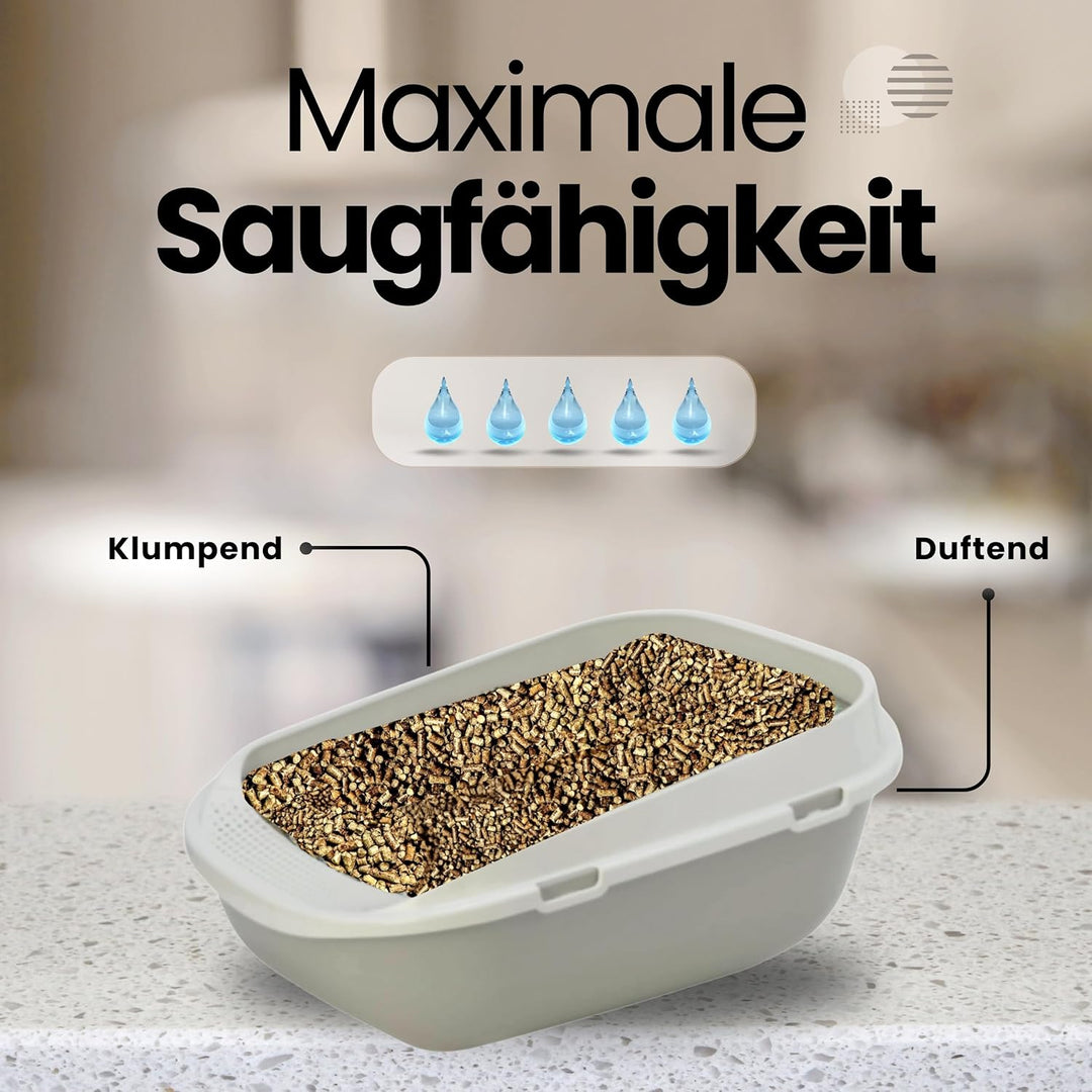 Naturalissima Katzenstreu, 16 kg, Zitrone, mit Erbsenfaser und Maisstärke, pflanzlich, biologisch ab