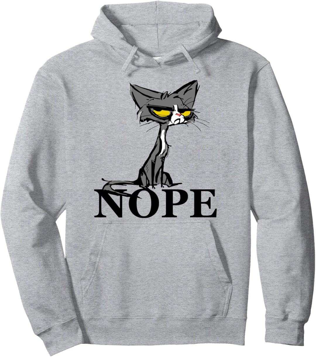 Nope Katze Nein Lustige Anti Social Katzen Pullover Hoodie