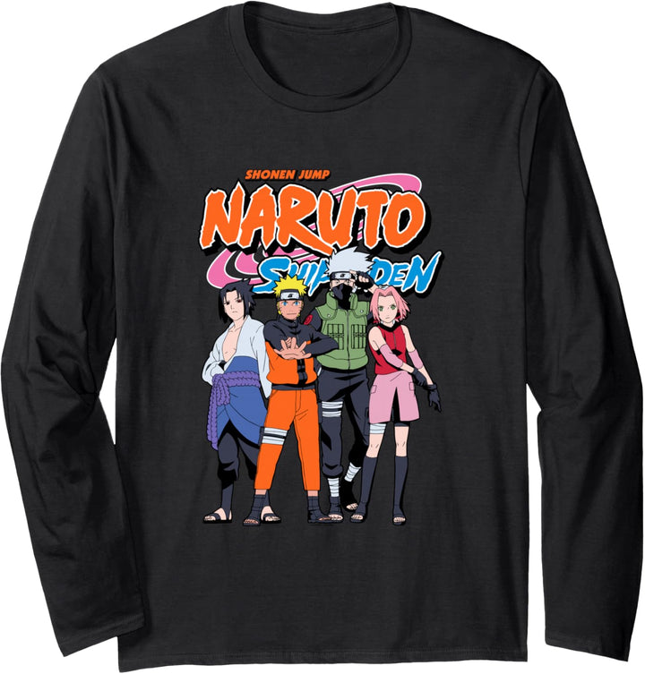 Naruto Shippuden Team 7 mit Naruto Logo Langarmshirt