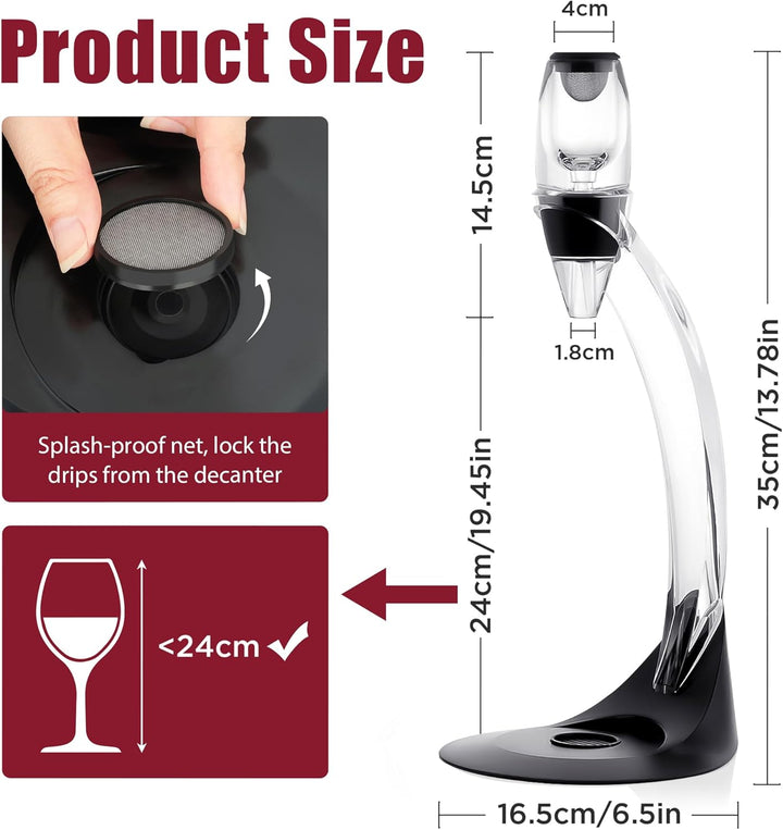 Weinherstellung Starterset Weinbelüfter Wein-Dekanter Dekantierer 4in1, 4in1