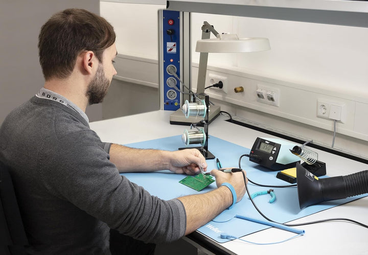 Weller T0051403699 Antistatische ESD Premium Tisch-Lötmatten Set, 900 x 600 mm, Blaue Lötmattensatz