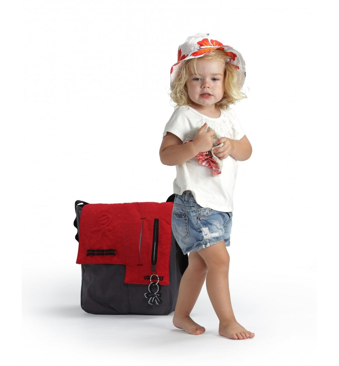 Okiedog Wickeltasche Loft Paige - rot/grau