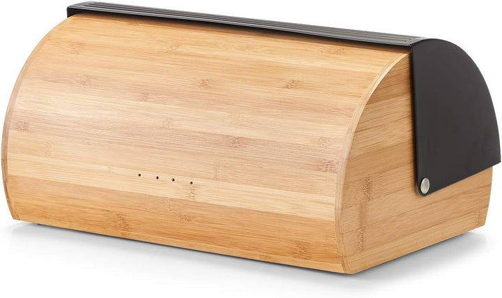 Zeller 25365 Brotkasten, Bamboo/Metall, schwarz, ca. 39 x 27 x 19 cm, Brotaufbewahrung, Trendige Sch