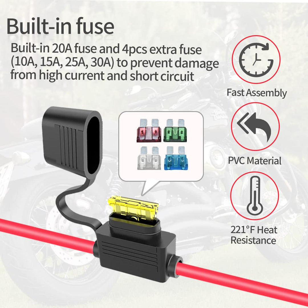 Sae Anschluss Kabel,10AWG SAE auf Ringkabelschuh SAE Batterie Verlängerungskabel mit 10A 15A 20A 25A