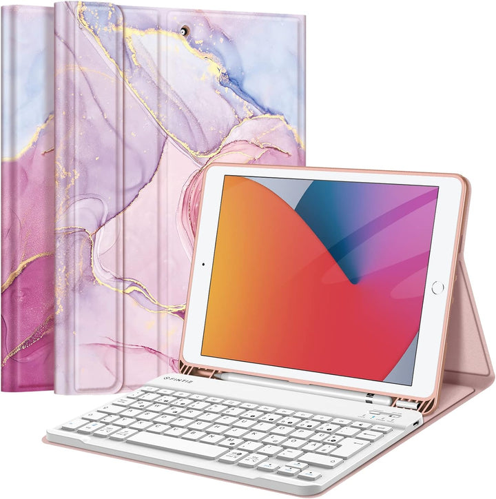 Fintie Tastatur Hülle für iPad 10.2 Zoll (9/8/ 7 Generation - 2021/2020/2019), Schutzhülle mit TPU R