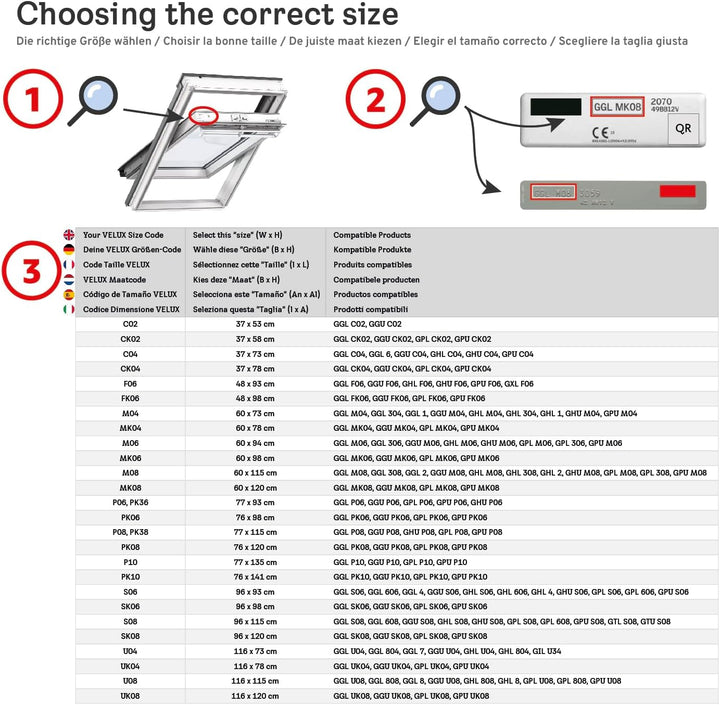 VELUX Original Dachfenster Verdunkelungsrollo für SK08, Grau, mit Grauer Führungsschiene