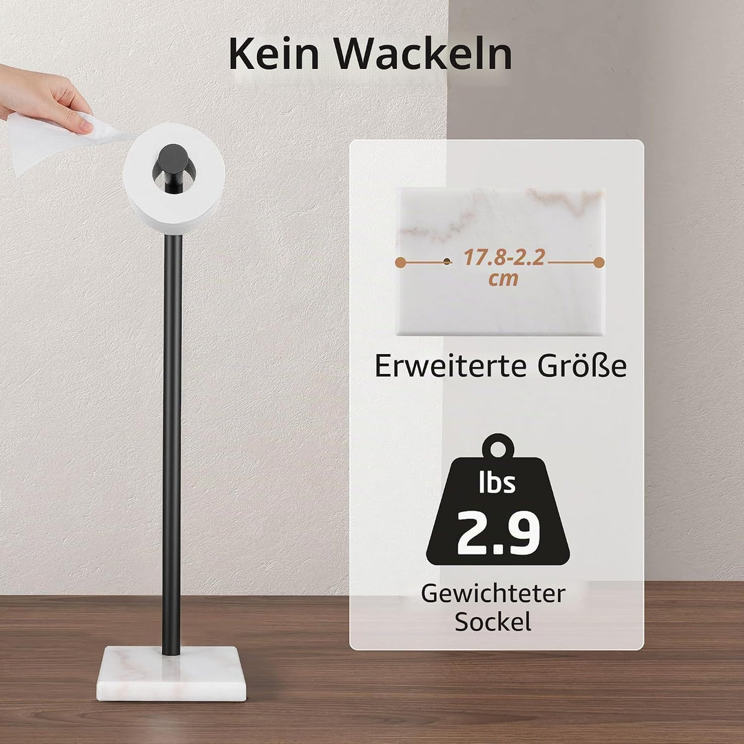 KES Toilettenpapierhalter Stehend Schwarz Klopapierhalter Edelstahl SUS304 Klorollenhalter Marmor To