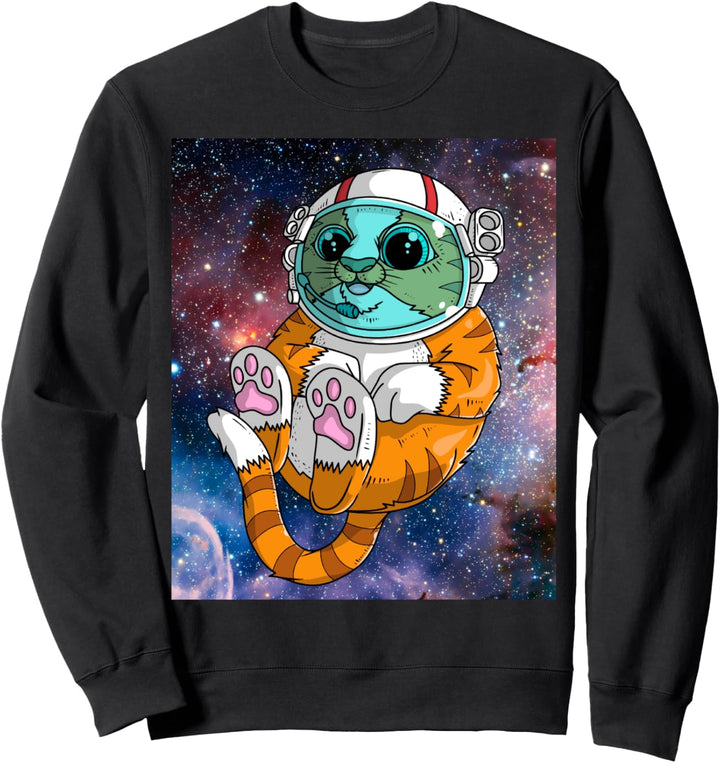 Nette Katze im Raum Kinder Männer Frauen Universum Sweatshirt