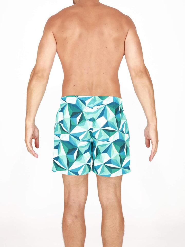 HOM - Herren - Beach Boxer 'Diamant' - Hochwertige & lässige Strandmode Badeshort mit Rautenmuster -