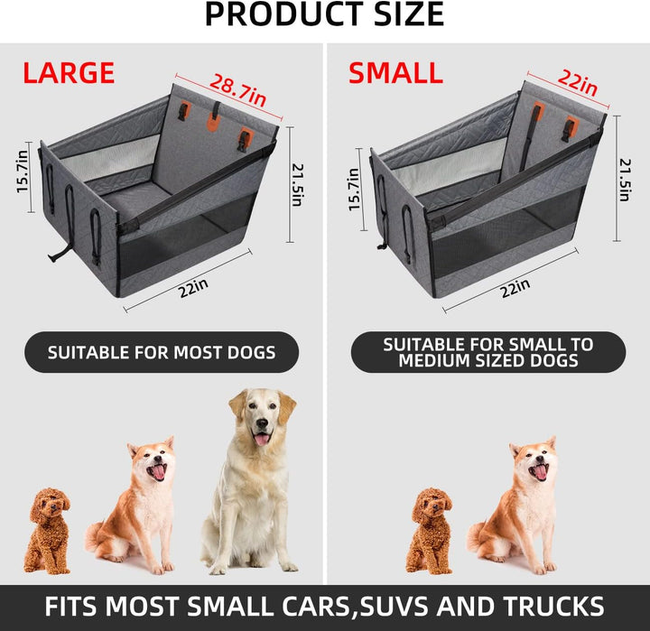 TKYZ Hundeautositz für mittelgrosse Hunde, Rücksitzverlängerung für Hunde, grosse und kleine Hundeau