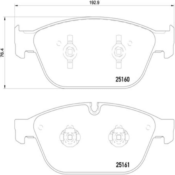 Brembo P85128 Vordere Bremsbeläge, Anzahl 4