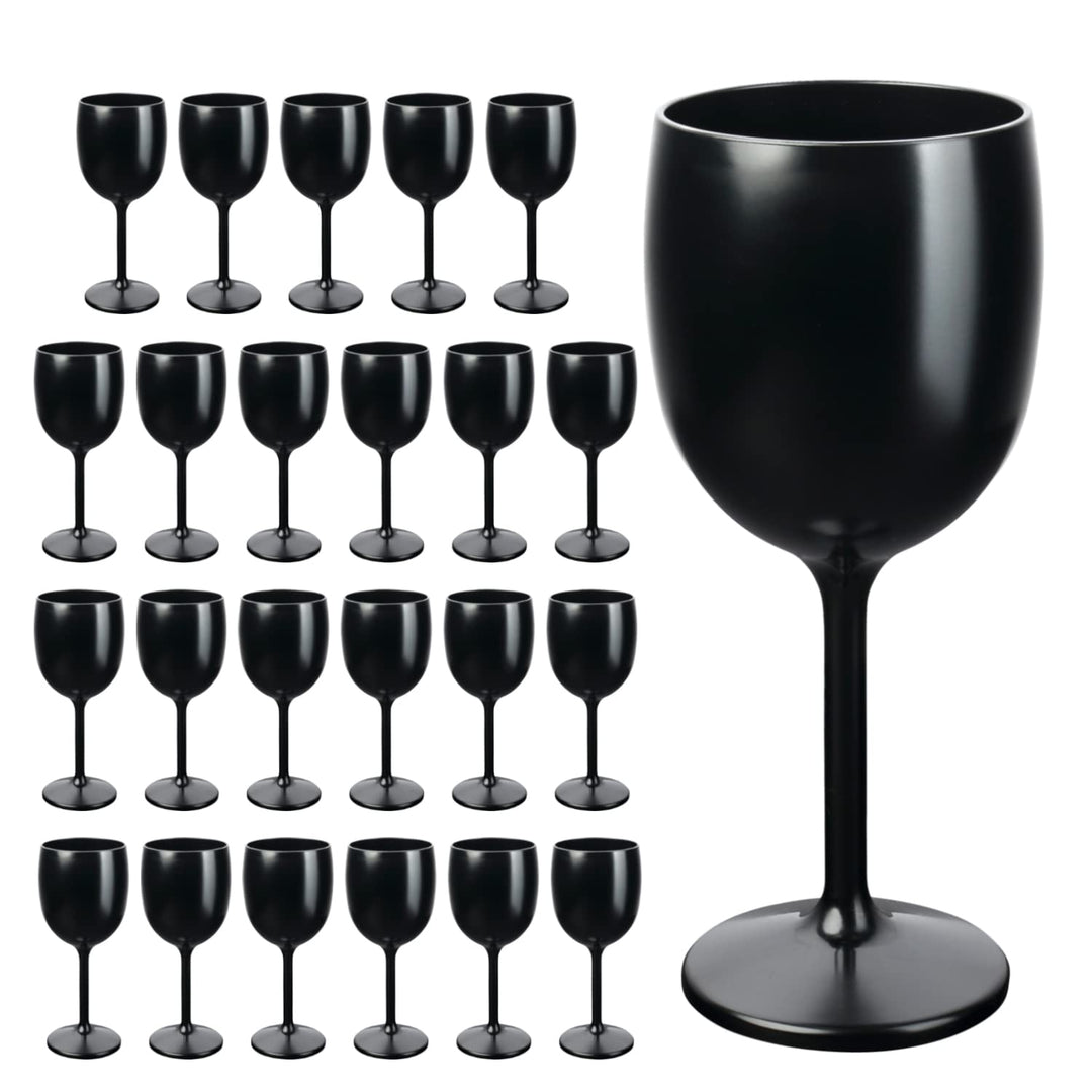 Schramm® Mehrweg Weingläser in schwarz wählbar 6, 12, 24 oder 48 Stück Champagner Glas Sektflöten Se
