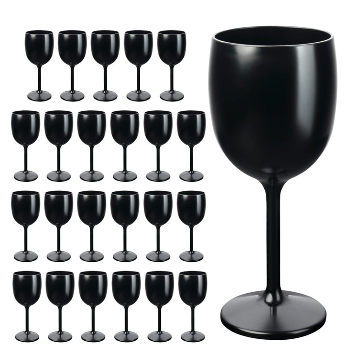 Schramm® Mehrweg Weingläser in schwarz wählbar 6, 12, 24 oder 48 Stück Champagner Glas Sektflöten Se