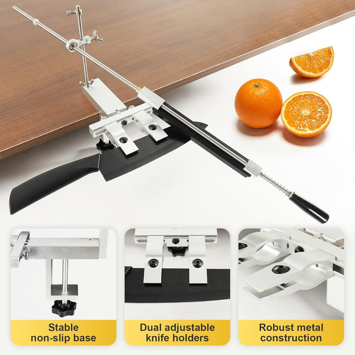 Messerschärfer Profi, Knife Sharpener, Messerschleifer Aluminium 360° Flip Drehung mit Festem Winkel