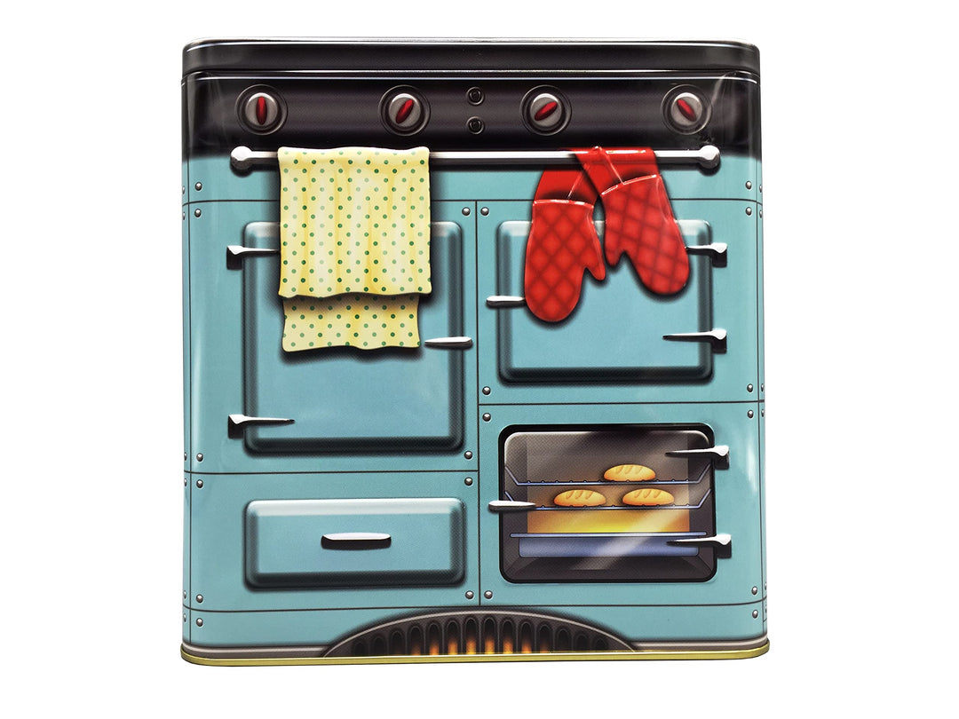 Blechdose in Retro-Stil Backofen blau, Keksdose, Aufbewahrung, ca. 18x10x22 cm Volumen: 2500 ml, Bac