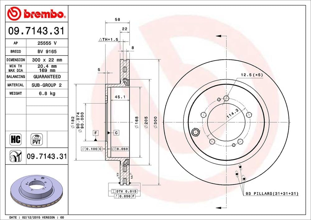 BREMBO 09.7143.31 Bremsscheiben