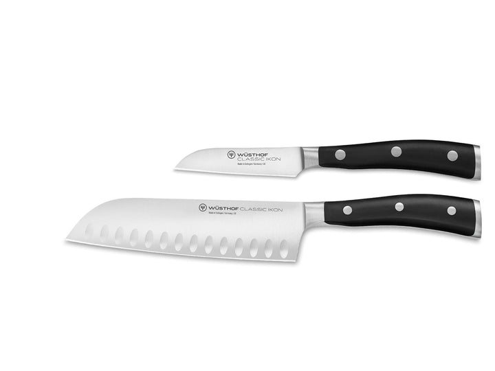 WÜSTHOF Classic Ikon Messersatz mit 2 Messern Santoku- und Gemüsemesser Single