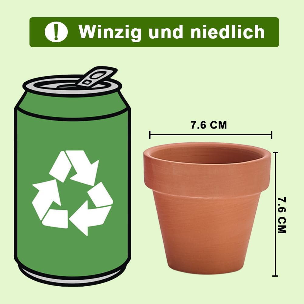 vensovo Terrakotta-Töpfe mit Drainage, 7,6 cm, 20 Stück, Ton-Blumentöpfe, Sukkulenten-Blumentöpfe, i
