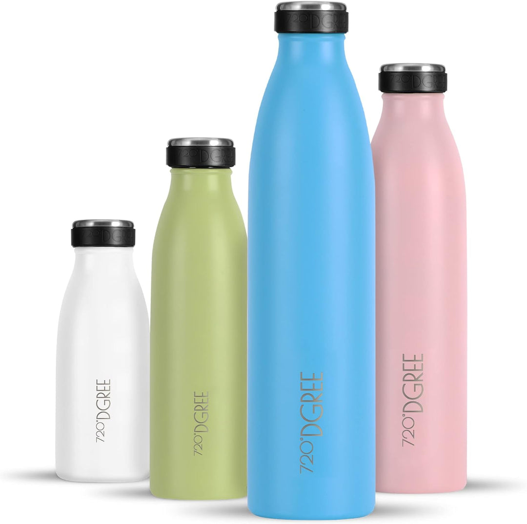 720°DGREE Edelstahl Trinkflasche “milkyBottle” - 750ml - BPA-Frei, Auslaufsicher, Kohlensäure geeign