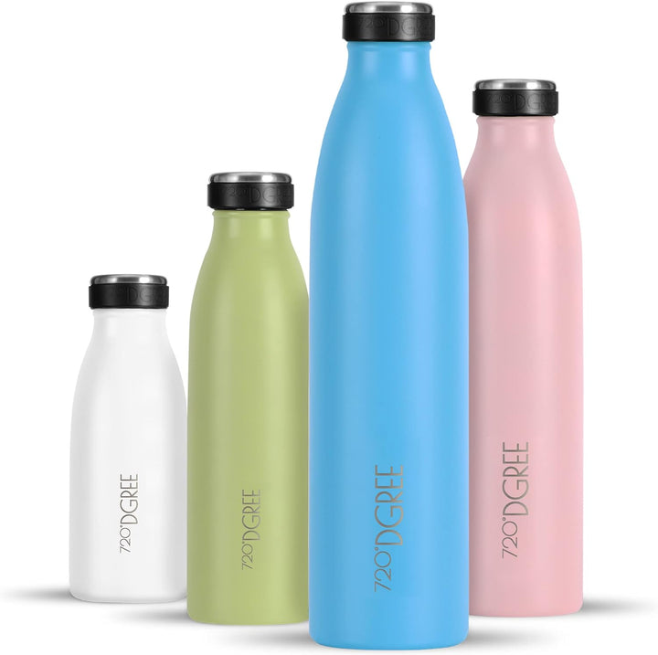 720°DGREE Edelstahl Trinkflasche “milkyBottle” - 750ml - BPA-Frei, Auslaufsicher, Kohlensäure geeign