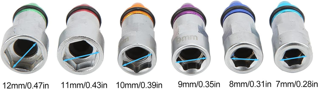 VOBOR Bremsenentlüftungsschlüssel,7‑12mm 6 Adapter,1 Ablassschlauch,Bremsenentlüftungsschlüsselsatz