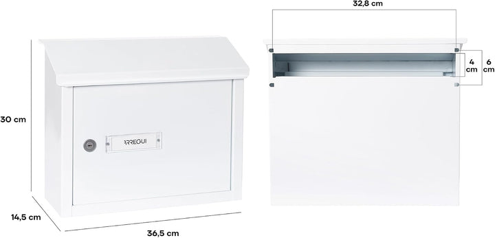 ARREGUI V4071 Maxi Durchwurfbriefkasten aus Verzinktem Stahl, Mauerdurchwurf Briefkasten in Grösse M