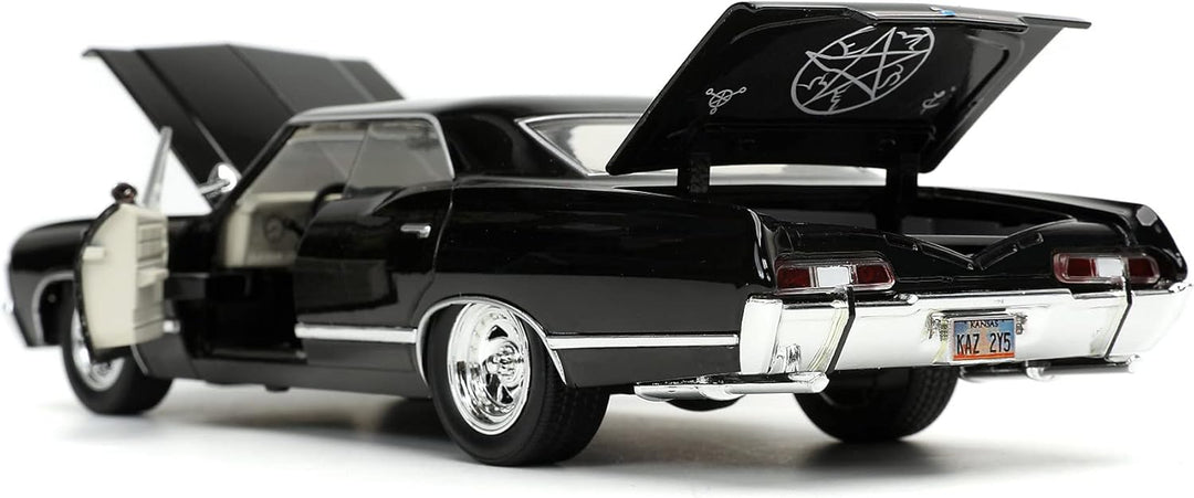 Jada Toys 253255037 Supernatural Dean Winchester, 1967 Chevy Impala Sport Sedan, Türen + Kofferraum