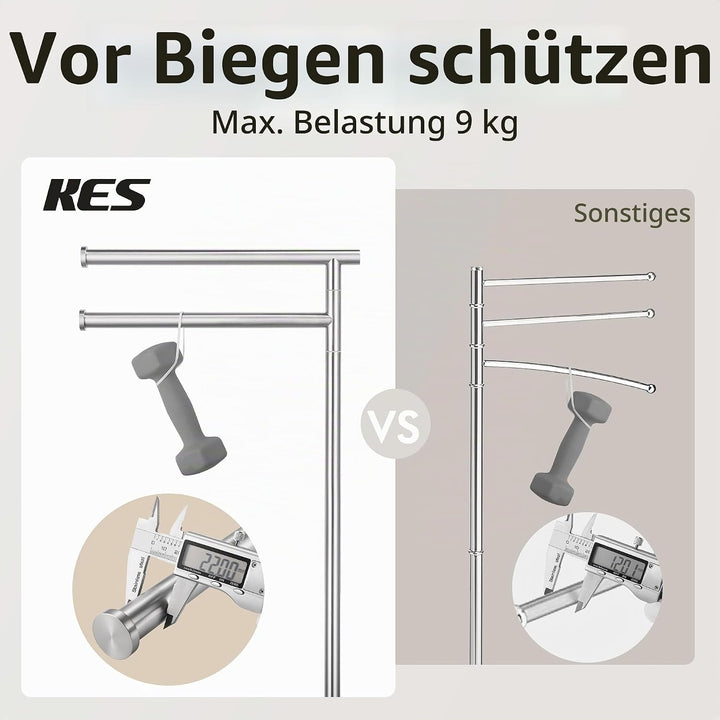 KES Handtuchhalter Stehend 2 Armig Handtuchhalter Schwenkbar Marmor Badetuchhalter Edelstahl SUS304