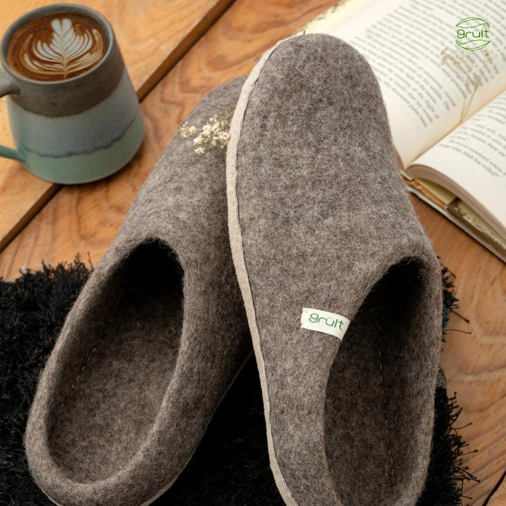 Grült Filzpantoffeln aus Wolle, Hausschuhe für Damen &amp; Herren, Kuschelig &amp; Cozy, Premiumqualität, Ru