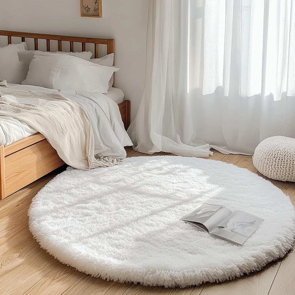Teppich Rund Teppich Wohnzimmer Hochflor Teppiche Langflor Wohnzimmerteppich für Wohnzimmer Flauschi