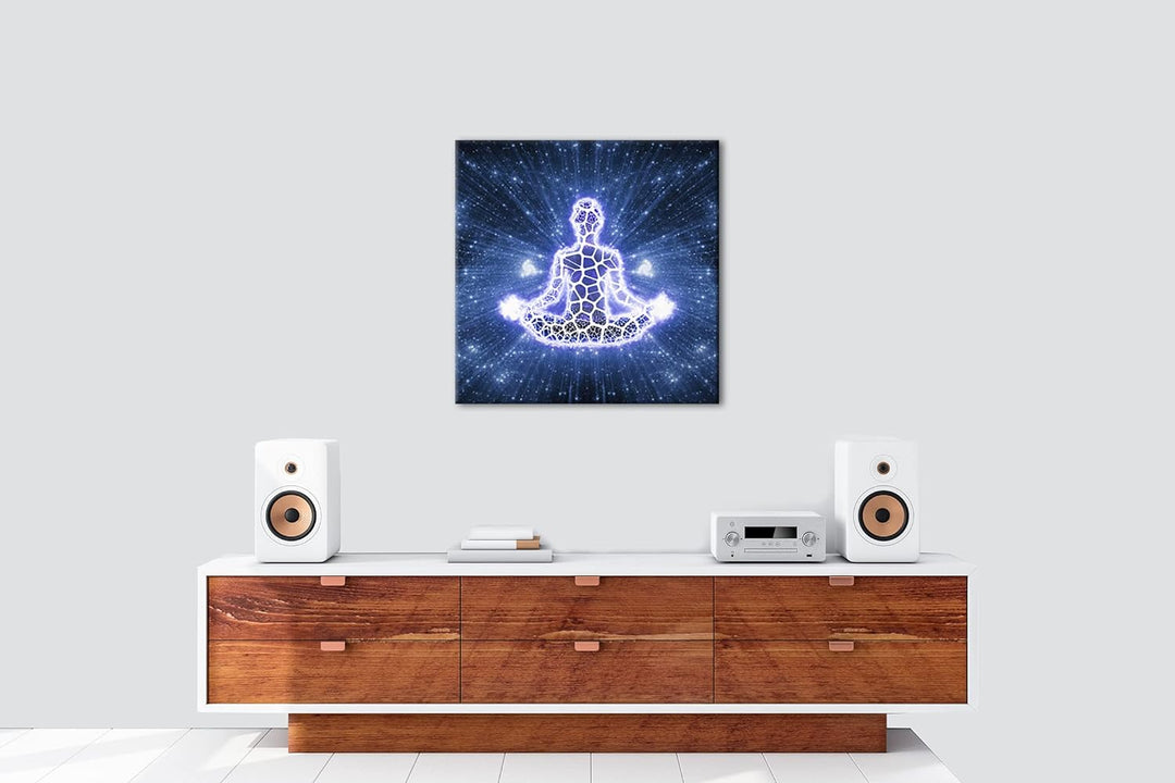 Yoga Meditation Format: 70x70 als Leinwandbild, Motiv fertig gerahmt auf Echtholzrahmen, Hochwertige