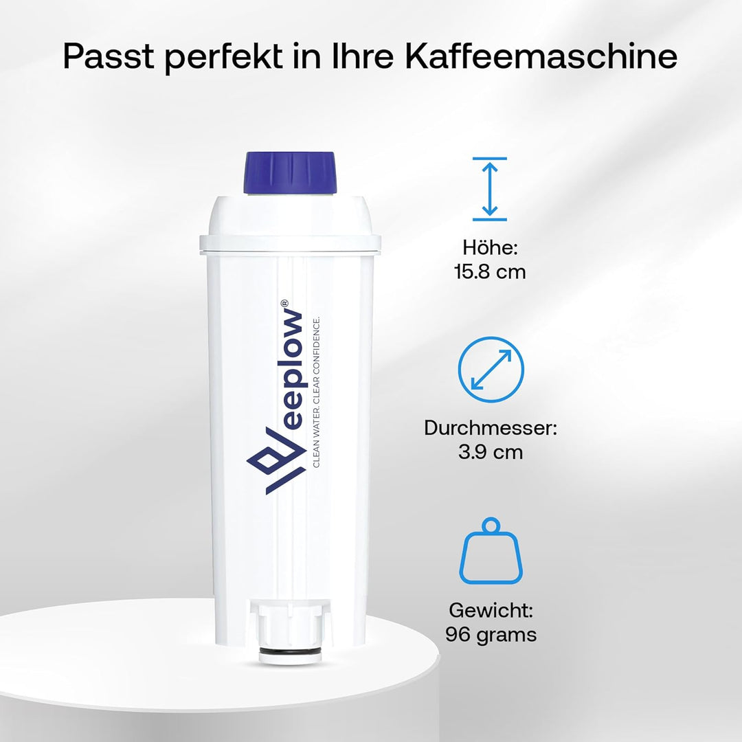 Weeplow® - 4 Wasserfilter Kompatibel mit Delonghi Magnifica, Dinamica, Autentica, PrimaDonna, DLSC00
