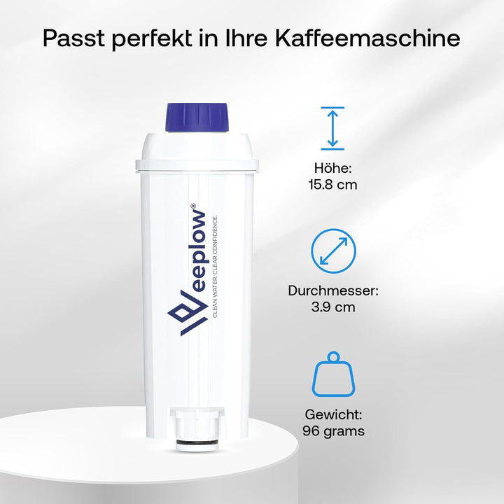 Weeplow® - 4 Wasserfilter Kompatibel mit Delonghi Magnifica, Dinamica, Autentica, PrimaDonna, DLSC00