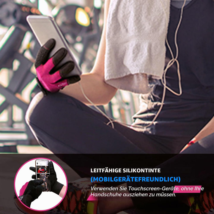 RDX Fitness Handschuhe Vollfinger Damen Herren, Gewichtheben Touchscreen Trainingshandschuhe, Bodybu