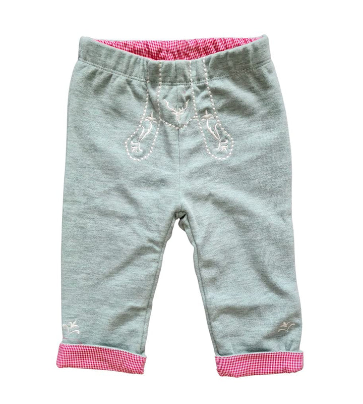 BONDI Babyhose Trachtenhose Bergliebe aus Fleece mit Baumwollfutter Unisex 74 Salbei-melange, 74 Sal
