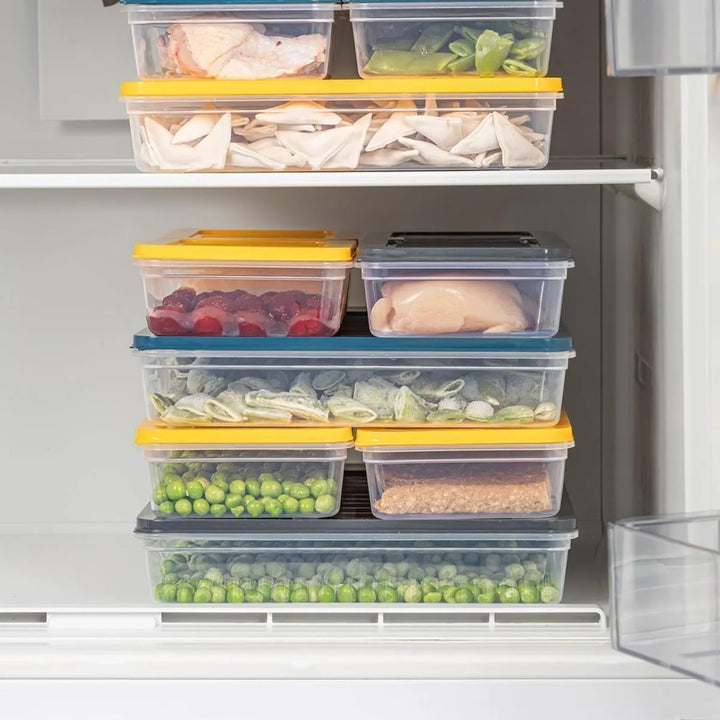 Stapelbare Frischhaltedosen, Vorratsdosen-Set, Gefrierfach & Kühlschrank Organizer mit Deckel, Frost