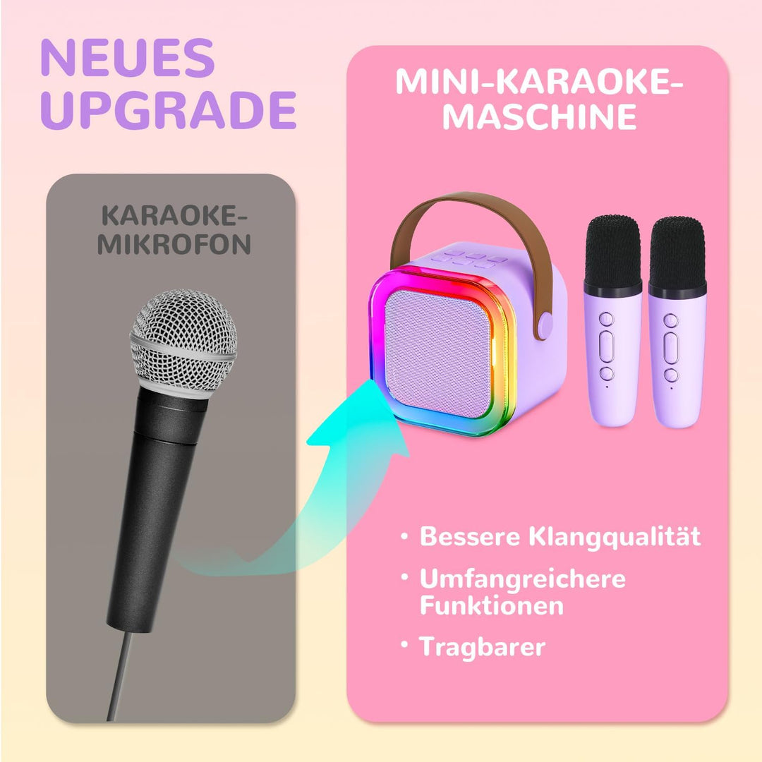Kinder Karaoke Maschine mit Karaoke mikrofon Kinder: Wowstar Kinder Karaoke mit Mikrofon - Mini Kara