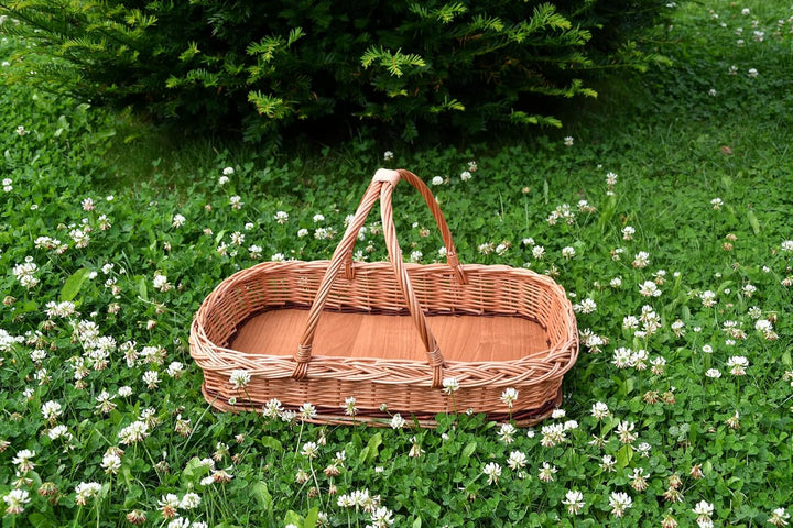 Tablett Serviertablett Korb aus Weide für Obst Brot Gebäck Weidentablett Weidenkorb Tragekorb Traget