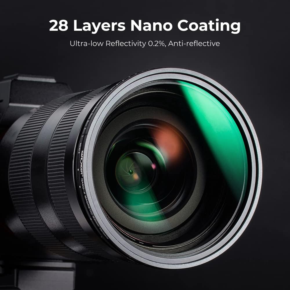 K&F Concept Nano-X Magnetischer ND Filter 77mm Variabler Graufilter ND2-32 (1-5 Stop) Neutral Graufi
