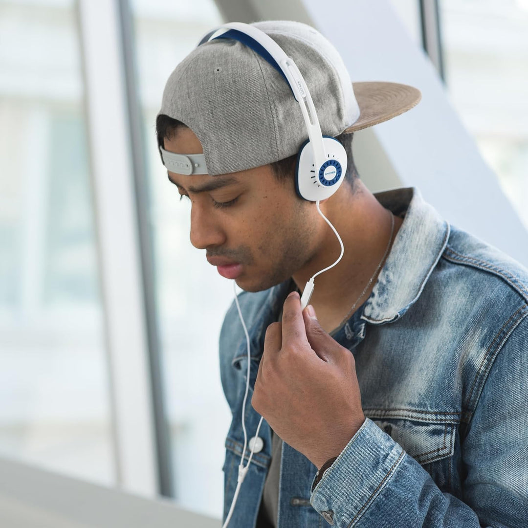 Koss KPH-30iW 192948 KPH30iW HiFi Kopfhoerer On Ear Headset, Lautstaerkeregelung Weiss weiss / blau,