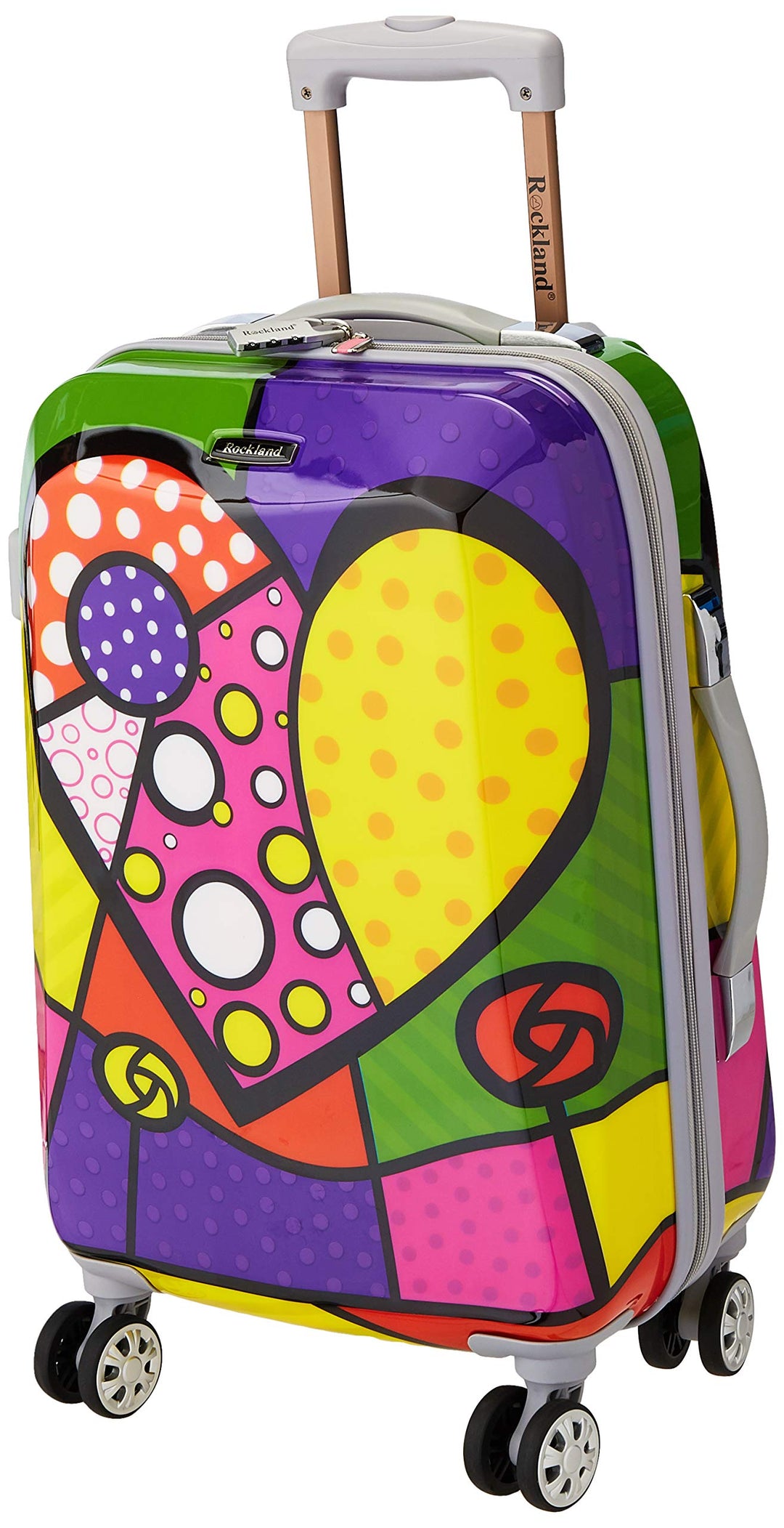 Rockland Vision Hartschalen-Trolley, Herz, Carry-On 20-Inch, Vision Hartschalen-Trolley Carry-On 20-