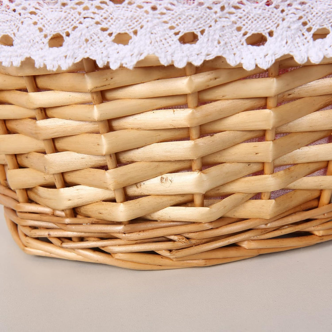 Weidenkorb mit Griff, gewebter Korb, klappbarer Griff, tragbarer Rattan-Picknickkorb, Servierkorb mi