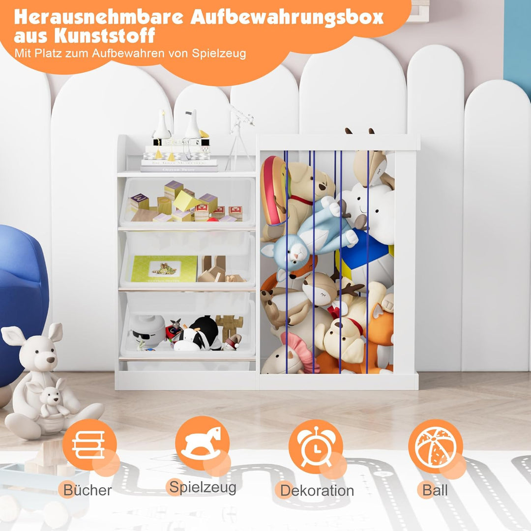 NACHES Kinder Bücherregal Spielzeugregal Kuscheltier Aufbewahrung Kinderregal Spielzeug-Organizer fü