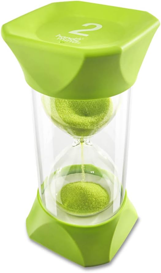 Learning Resources Jumbo-Sanduhr, 2-Minuten-Sanduhr mit gummierten weichen Endkappen, für ruhige Pau