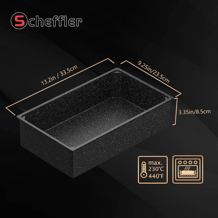 Scheffler Grosse Auflaufform - Gusseisen Brotbackform, Backform Rechteckig, Kuchenform, Ofenform - P