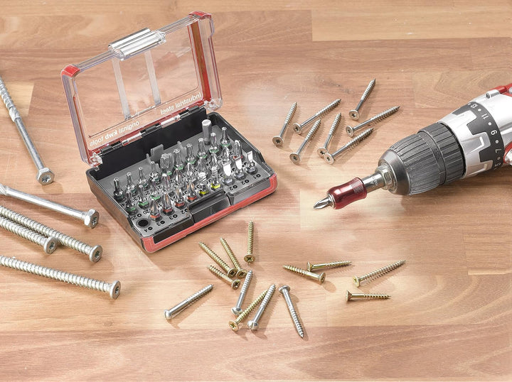 kwb Standard Bit-Box – 32-tlg. inkl. Bit-Halter, 1/4 Zoll Adapter und Sechskant Antrieb nach ISO 117